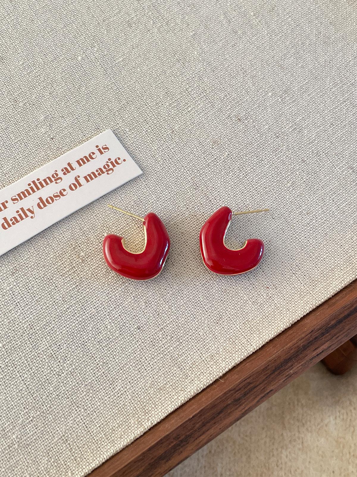 

Серьги-гвоздики из серебра 925 пробы, женские, легкие, роскошные, ретро, серьги с каплями масла, изысканная мода и высокое чувство, новогодний темперамент 925 silver needle