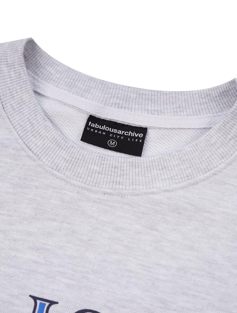 LA MAISON STUDIO Women'S Crop Classic Logo Bearfriends Heavy Terry Sweatshirt Ash Grey (Fcd3Ts706W)