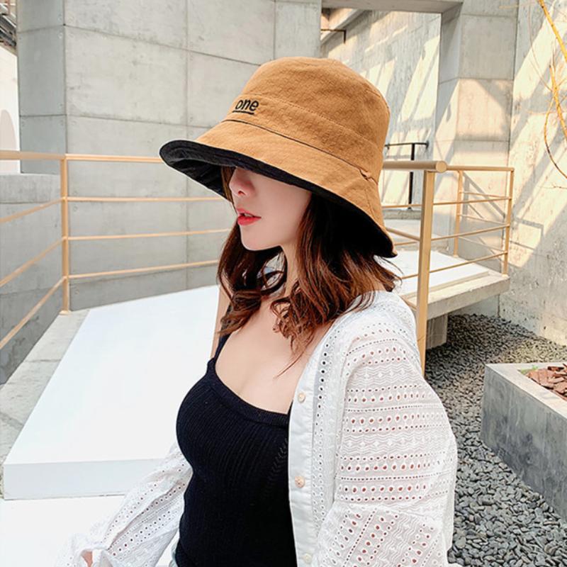 Damen Sommer Doppelseitig Tragbarer Fischerhut mit Breiter Krempe Outdoor Faltbarer Flacher Oberseite Panama Fischerhut Damen Reise Strand Visierhüte