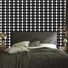 Black and white checkered wallpaper, graphite and black, for living room and bedroom, 50x1000