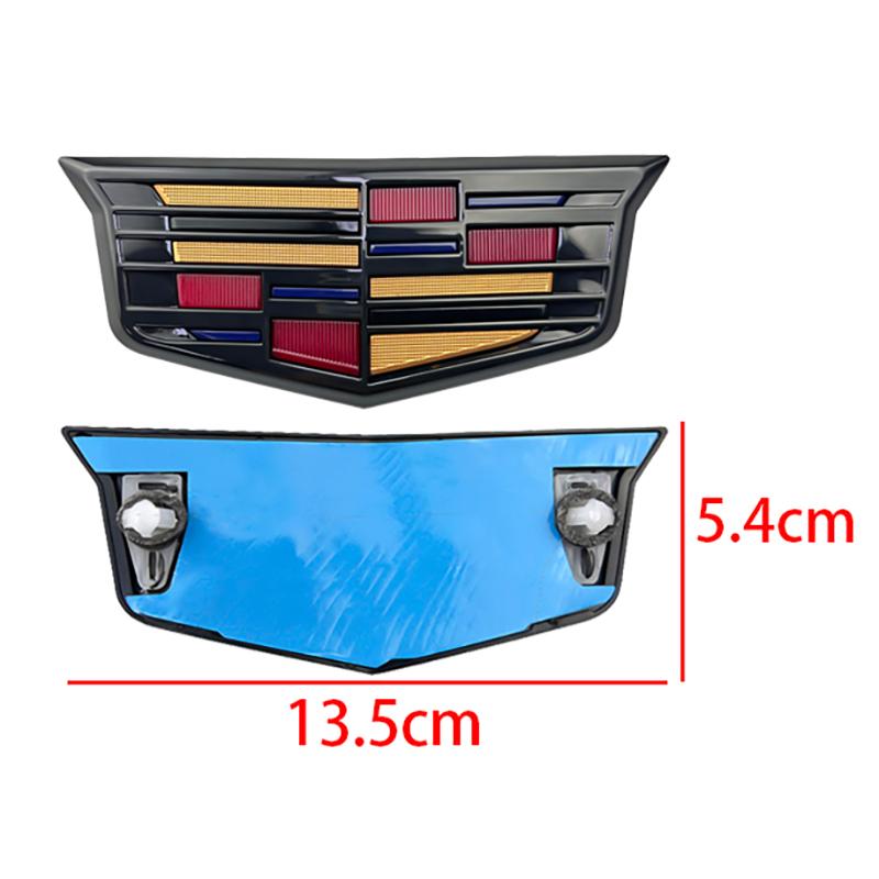 20.3X9.1CM ABS Auto Voorgrille Badge voor Cadillac CT4 2025 2024 2017 2020 Vervangend Embleem 13.5X5.4CM Achterklep Stickers