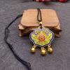 Vietnamesischer Sandgold Buddha Anhänger: Vergoldetes Maitreya Flammen Design