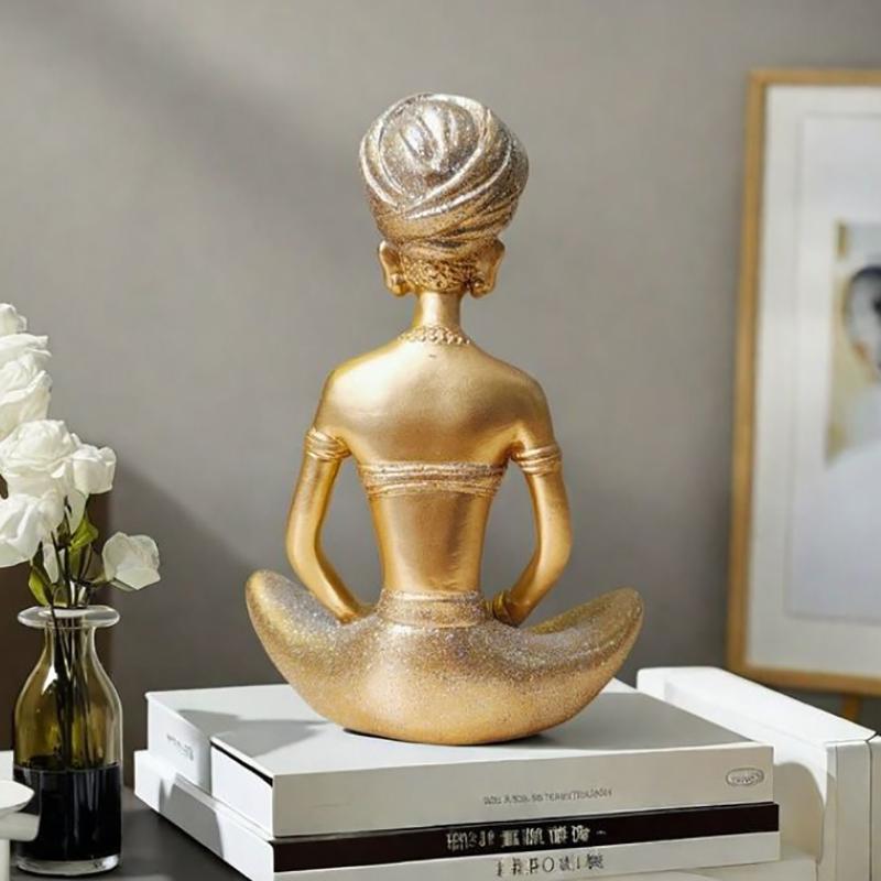 Creative Resin Yoga Ornament Exquisite Character Sculptures Handicrafts Living Room Office Bookshelf Yoga Ornament Female Statue