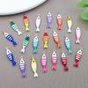 20Pcs Enamel Fish Charms Stainless Steel Fish Pendants Double-sided Striped Mini Fish Charms for DIY Jewelry Making Earring Necklace Bracelet Keychain