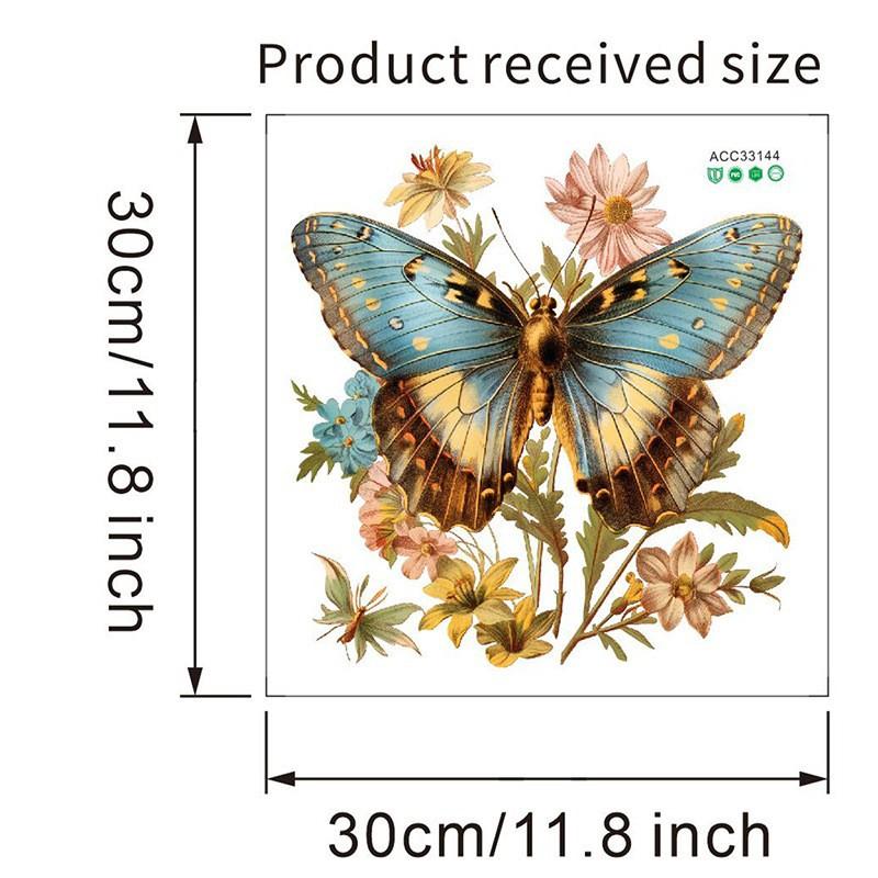 New Painted Pink Beautiful Flower Butterfly Sticker Bathroom Toilet Waterproof Toilet Lid Toilet Sticker