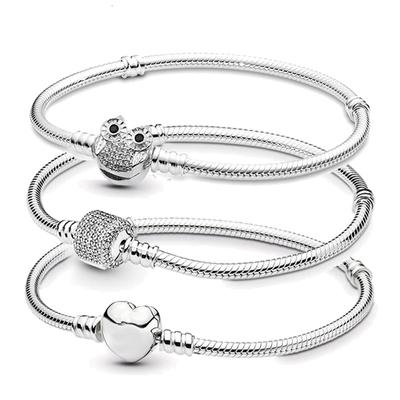 Bracciale Charm Placcato Argento Gufo Carino Catena a Maglia Serpente Moda Donna Bracciale Fai da Te