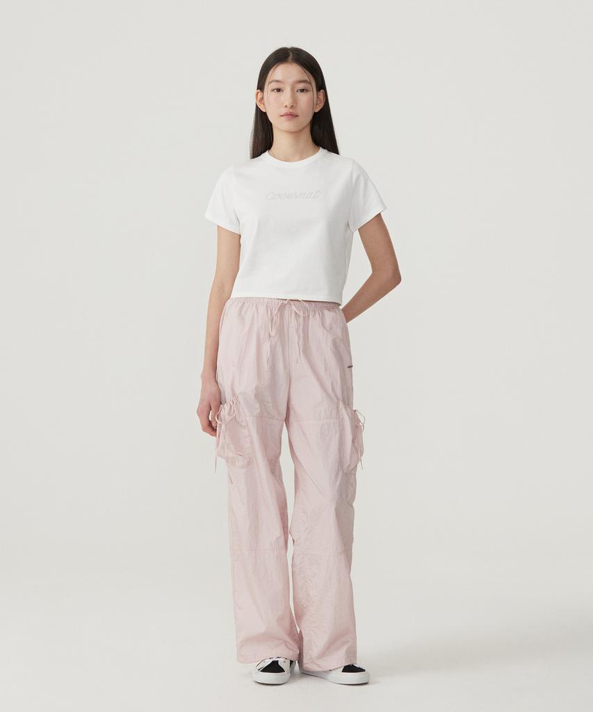 COVERNAT WOMAN String Fluid Cargo Pants Light Pink