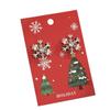 Christmas new earrings women's diamond pearl snowflake stud earrings alloy rhinestone earrings jewelry
