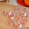 YITU New Year Cartoon Nail Stickers - Ant Map Embossed Red Envelope & Get Rich Couplets (YT4634), Self-Adhesive Nail Decorations