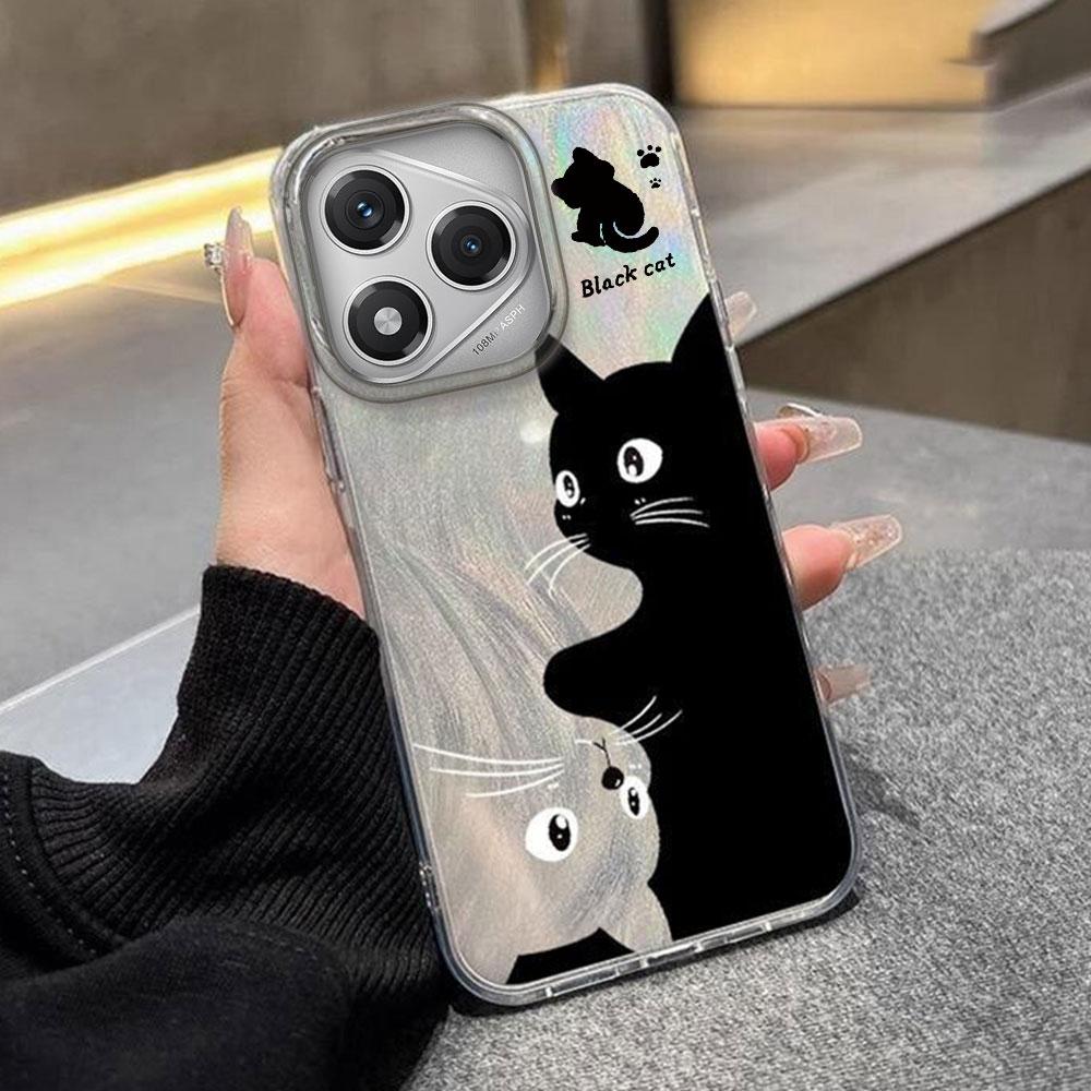 Artistic Embracing Black Cat Phone Cases for Honor 400 200 Pro Magic 7 5 Lite X9a X9c X8a X8b X8c TPU Shell Silicone Back Cover