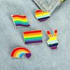 50ks Gay Pride Duhová brož Kreativní vítězství Ve tvaru srdce Roztomilá klopa Pin Dekorace na oblečení Tašky Klobouky