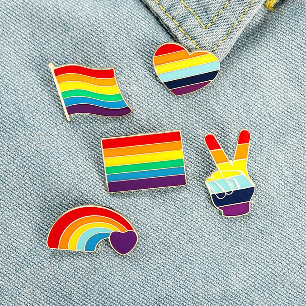 50ks Gay Pride Duhová brož Kreativní vítězství Ve tvaru srdce Roztomilá klopa Pin Dekorace na oblečení Tašky Klobouky