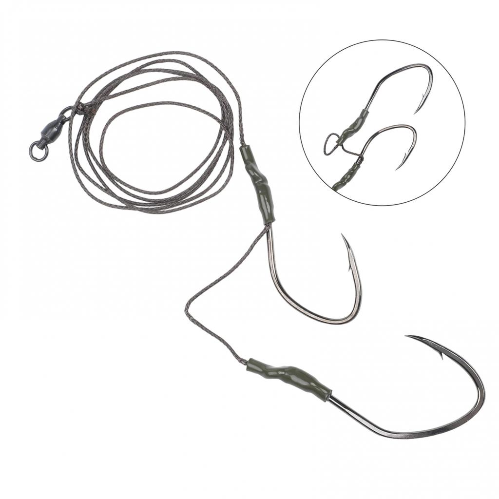 For Catfish Rig with PE Line 100cm and Carbon Hooks for Freshwater