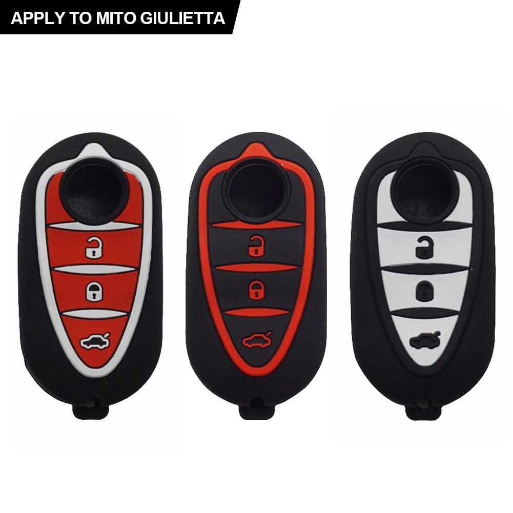 

Car Remote Control Key Cover Holder Silicone For Alfa Romeo Giulietta Myth Junior 4C Romeo Mito Myth 159 GTO GTA Car Accessories Black