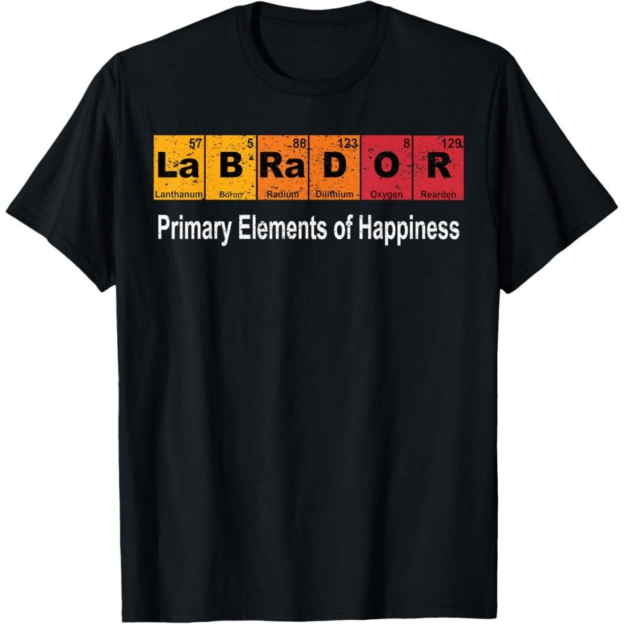 Vintage Labrador Dog Science Funny Periodic Table Pet Men Women Kids T-Shirt