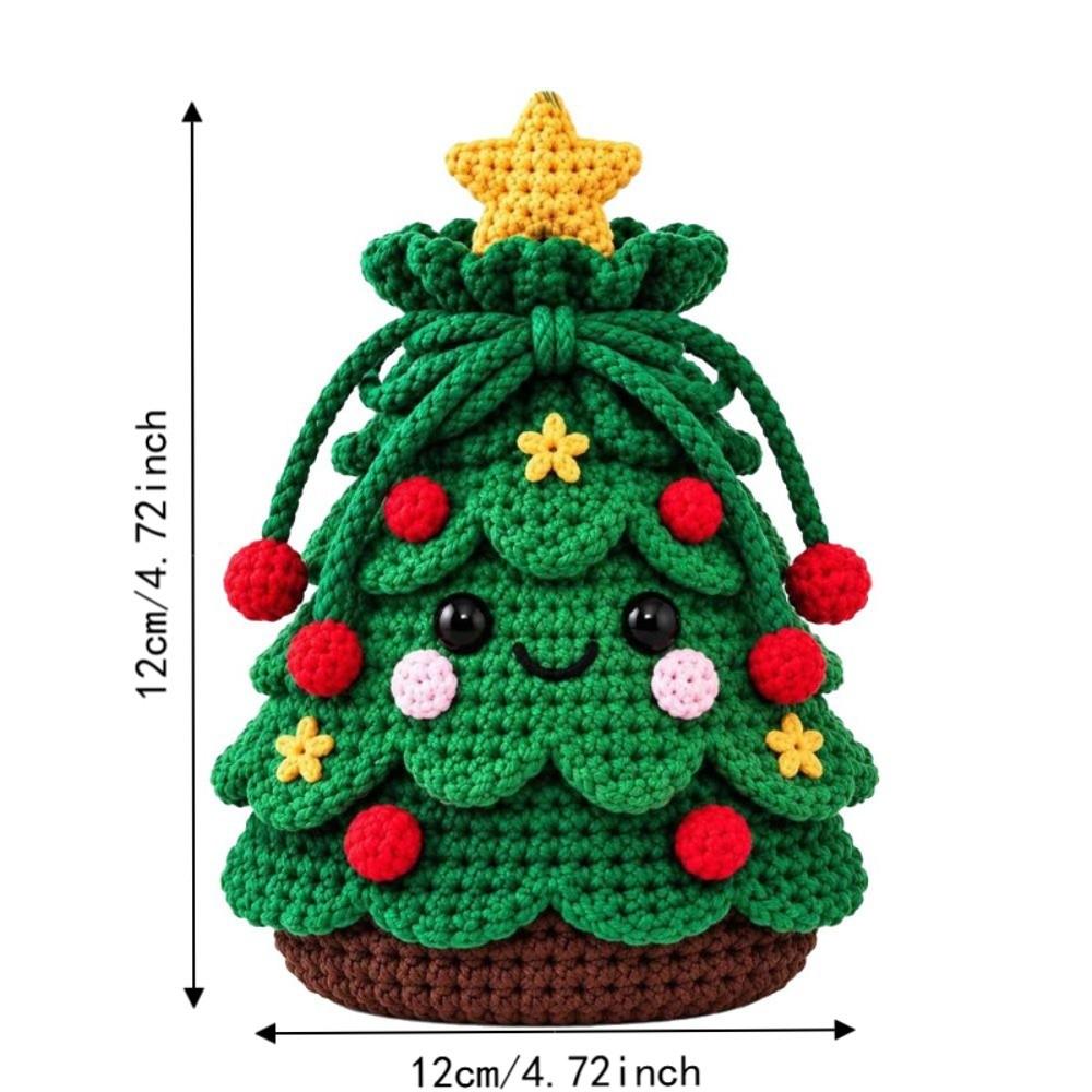 Character Christmas Drawstring Gift Bag Drawstring Closure Crochet Gift Pouch Christmas Gifting