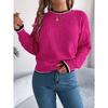 Autumn and Winter Women's Casual Color Blocking Twist Long Sleeve Pullover Sweater