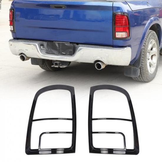 Rear Tail Light Lamp Taillight Cover Overlay Trim For Ram 1500 10-18 Gloss Black