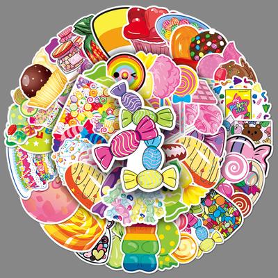 50 Bunte Süßigkeiten Doodle Personalisierte Cartoon Kinder Guka DIY Handyhülle Koffer Aufkleber Wasserdicht