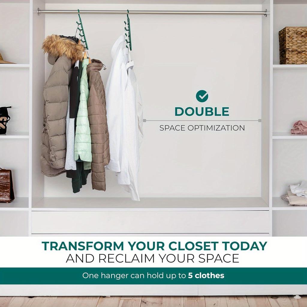 Space-Saving Heavy Duty Plastic Hangers 1pc, Multi-Purpose Closet Organizer for Jeans, Pants, Shirts & Sweaters