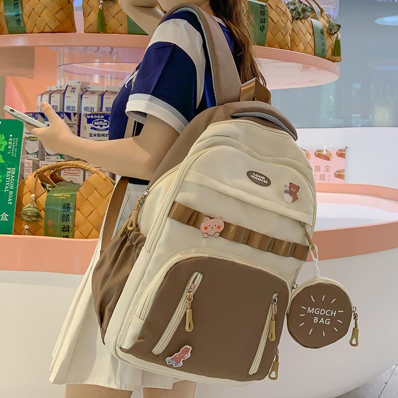 School bag for girls, primary school students, children's high-value color matching, high-quality fashion for middle school students, backpack