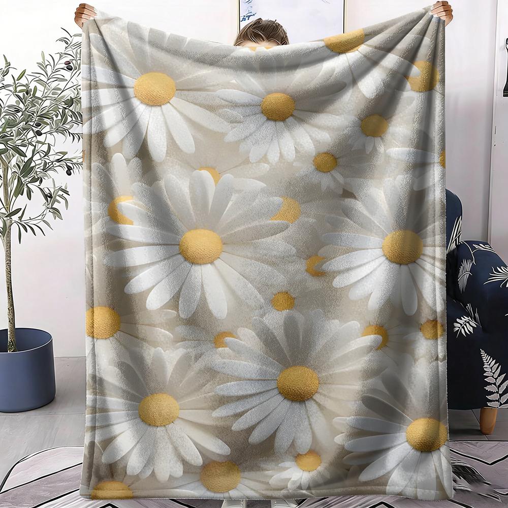 Daisy Cute Throw Soft Flannel AC Blanket Lightweight Summer Nap Throw Cozy  Blanket for Sofa Bed Travel Home