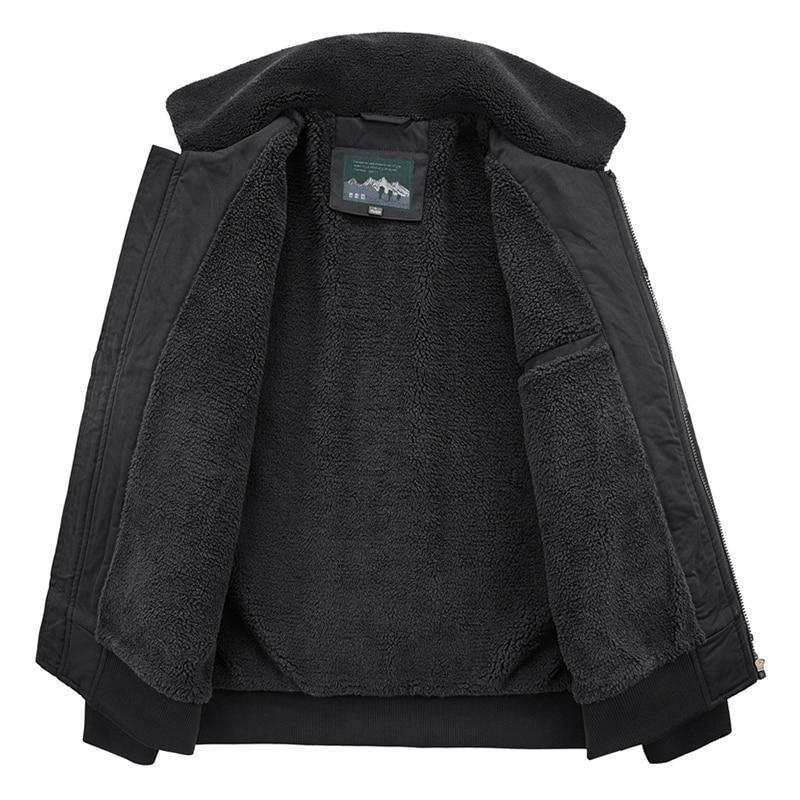 Giacca invernale da uomo in pile addensato caldo giacca casual da uomo cappotto in lana di agnello moda giacca a vento militare