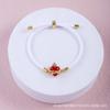 18k Gold Plated Heart Zircon Adjustable Bracelet In Black, White, Pink