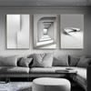 Nordic Schwarz Weiß Geometrie Raum Kunst Leinwand Poster Malerei Druck Abstrakte 3D Wand Kunst Bilder für Wohnzimmer Morden Dekor
