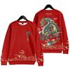 Chinese Happy New Year Dragon Ugly Christmas Sweater for Men Clothing Red Pullovers Spring Festival Christmas Hooded Sweatshirts