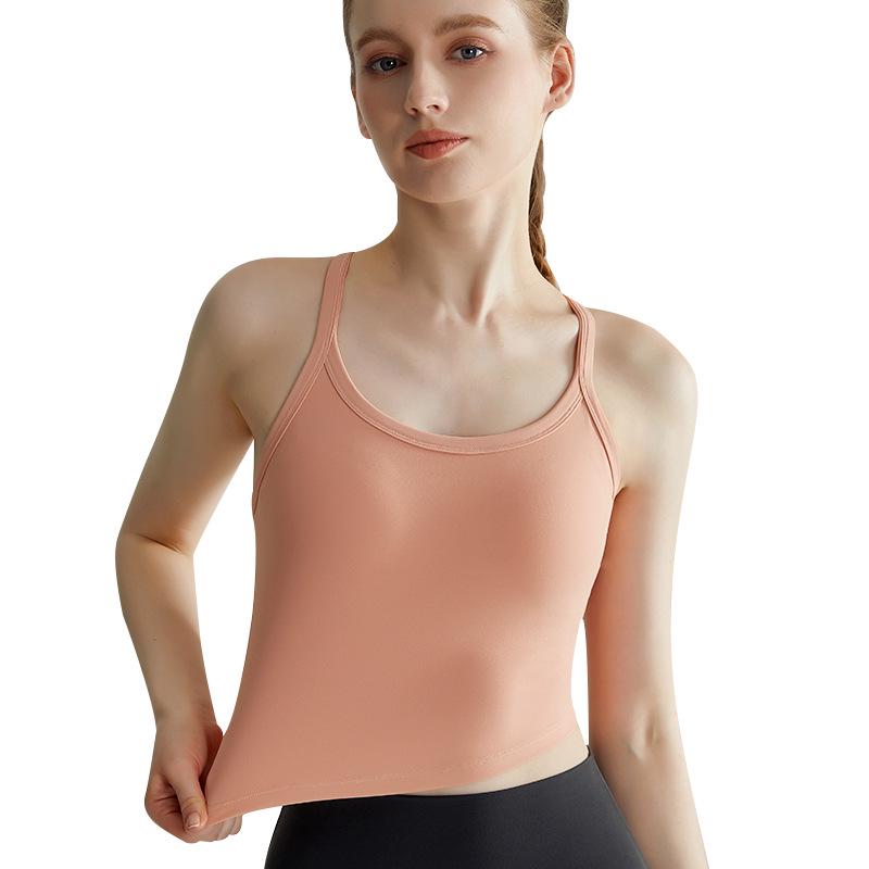 Sutiã esportivo LAHN: Alças finas, almofadas fixas, costas em I elegantes, colete fitness de alta resistência