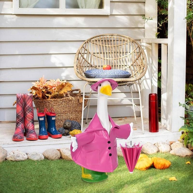 23palcový dekorativní husí obleček Sváteční téma Pláštěnka Sada deštníků Pro zahradní dvorek Socha Vnitřní venkovní dekorace