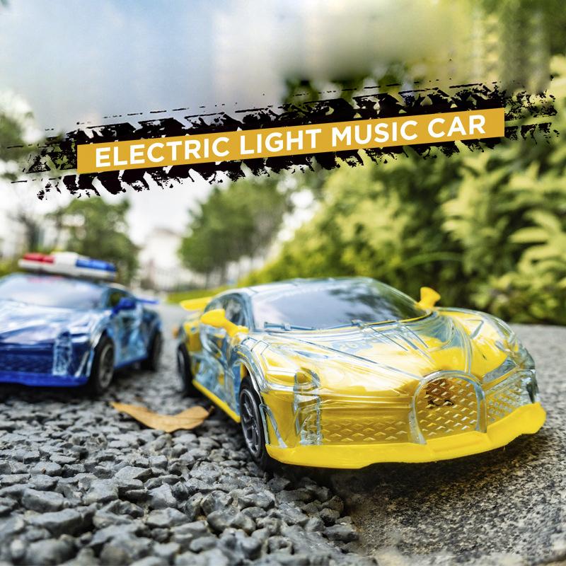 1 Piece Cool Car With Sound Electric Simulation Inertial Toy Children Toys Cars Model Sports Car Glowing Toy Car Kids Boy Gift