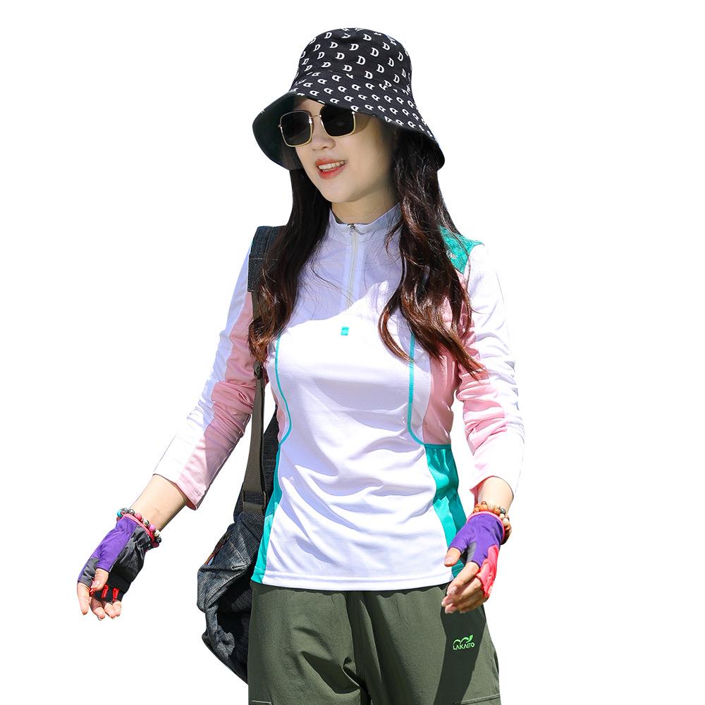 Women's Quick-Dry Long-Sleeve Outdoor Sun Protection Shirt for Running, Hiking, and Climbing