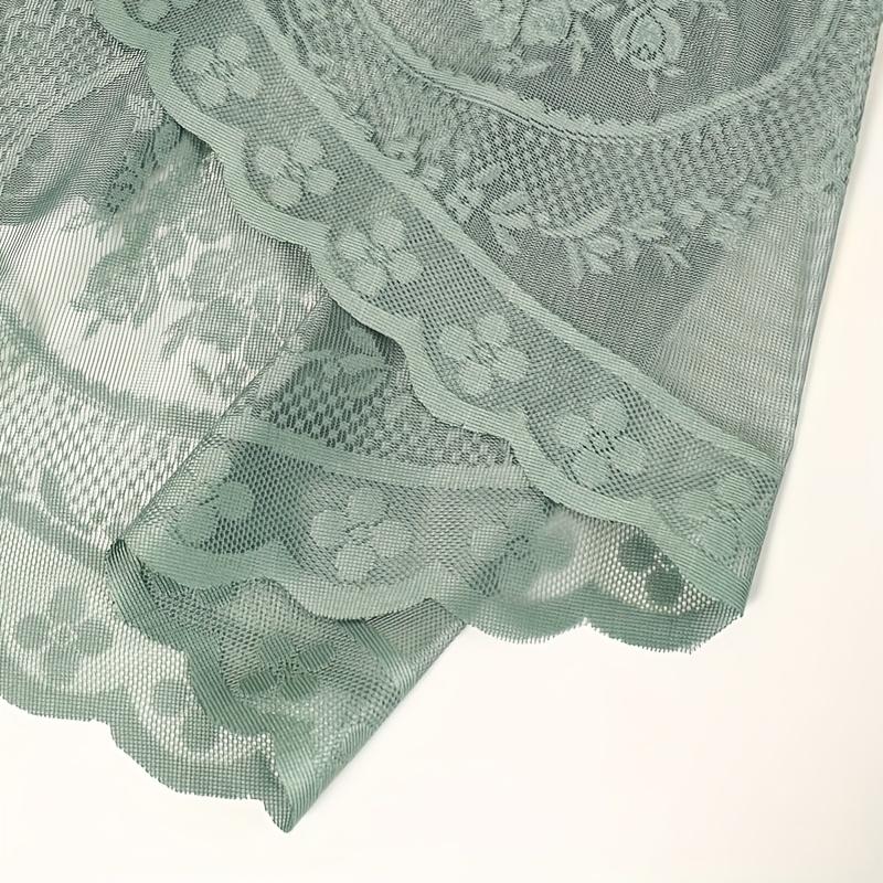 Luxury Vintage Style Green Lace Round Tablecloth Perfect for Weddings, Birthdays, Daily Dining & Kitchen Decor