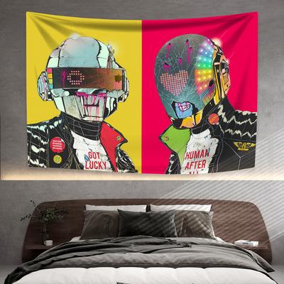 Daft Punks שטיח מוזיקה אלקטרונית קישוט בית תליית קיר חדר שינה או סלון רקע בד תפאורה קונצרט