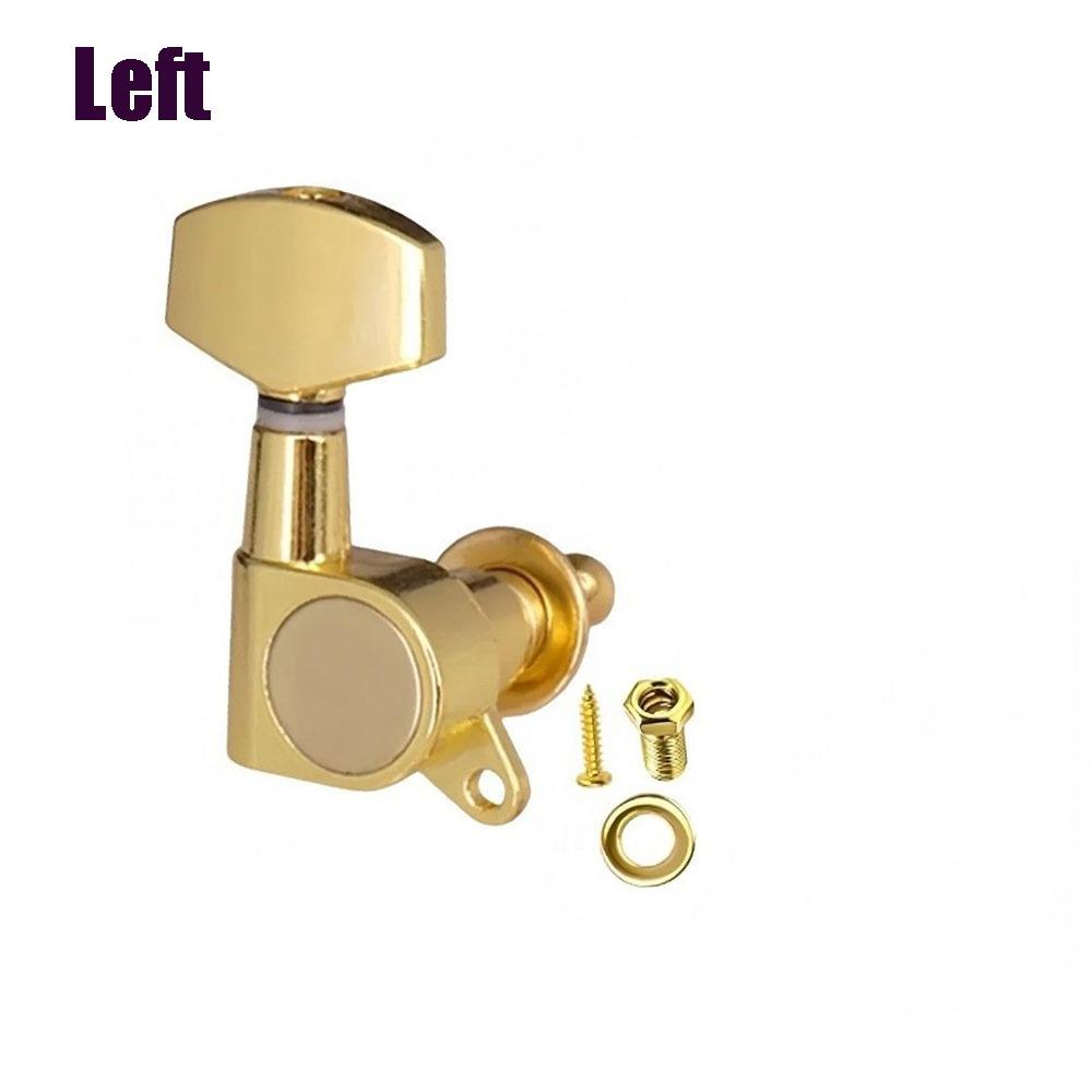 Metal Guitar String Tuning Pegs Totally Closed Machine Head Knob Guitar Tuner 3L3R Configuration String Tuners Electric Guitar