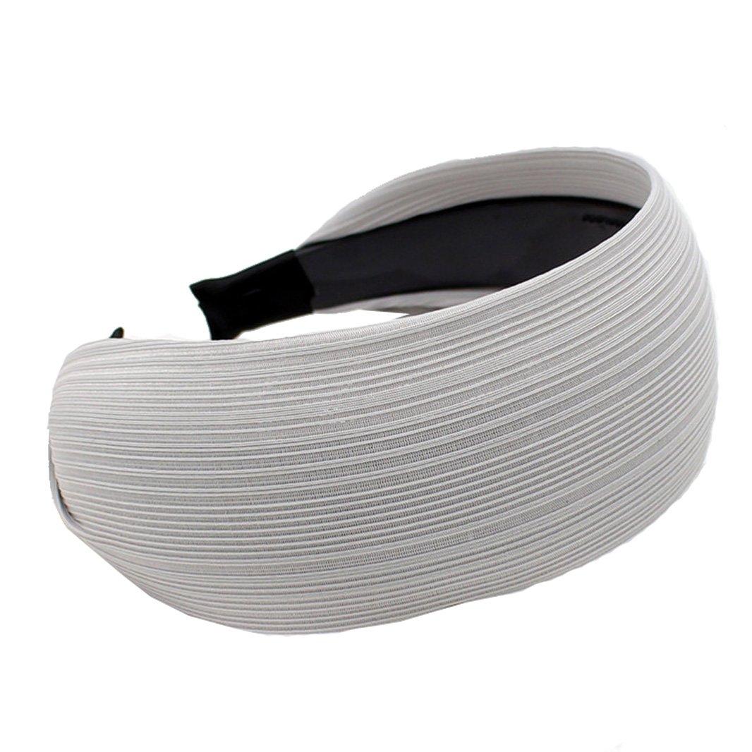 Fashion Elegant Wide Cloth Headband Hair Band Hair Hoop Accessories with Teeth for Women and Girls (Grey)