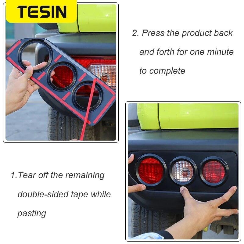 TESIN Car Rear Tail Light Lamp Decoration Cover For Suzuki Jimny JB74      Lamp Hoods Exterior Accessories