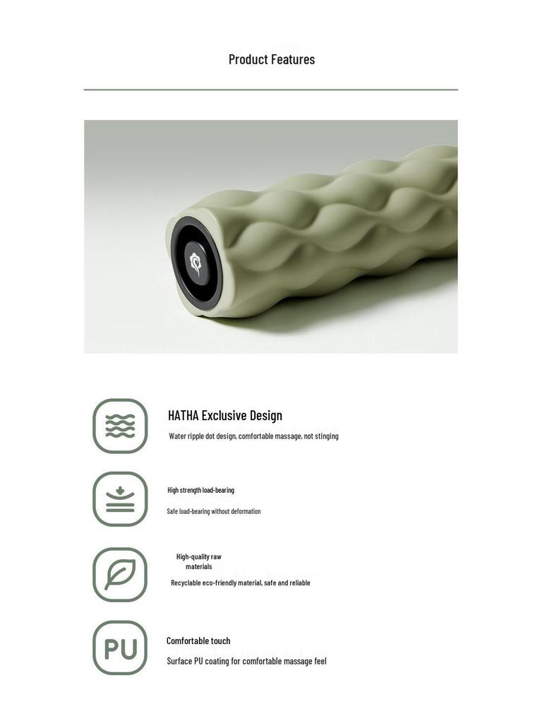Hata Foam Roller: Yoga & Massage Tool for Home or Club - Professional Fitness Muscle Fascia Relaxation Roller.