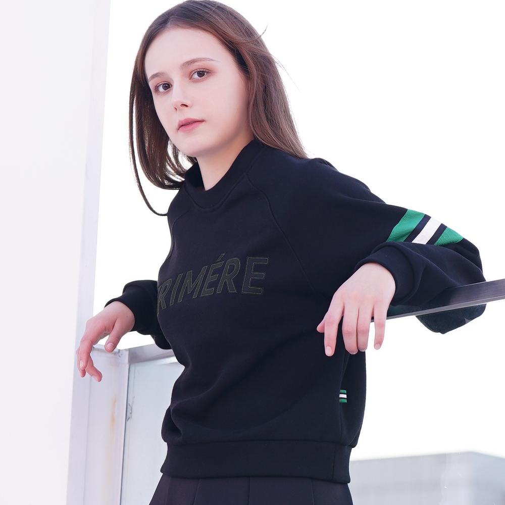 Trimer Applique Raglan Sweatshirt Woman Black M(95)