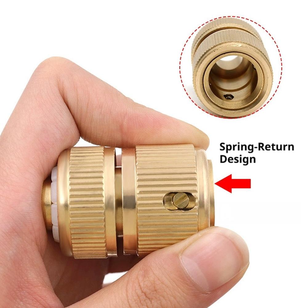 Garden Hose Quick Connector 4-Point Copper Thread Water Pipe Adapter for Drip Irrigation System Fitting Joint