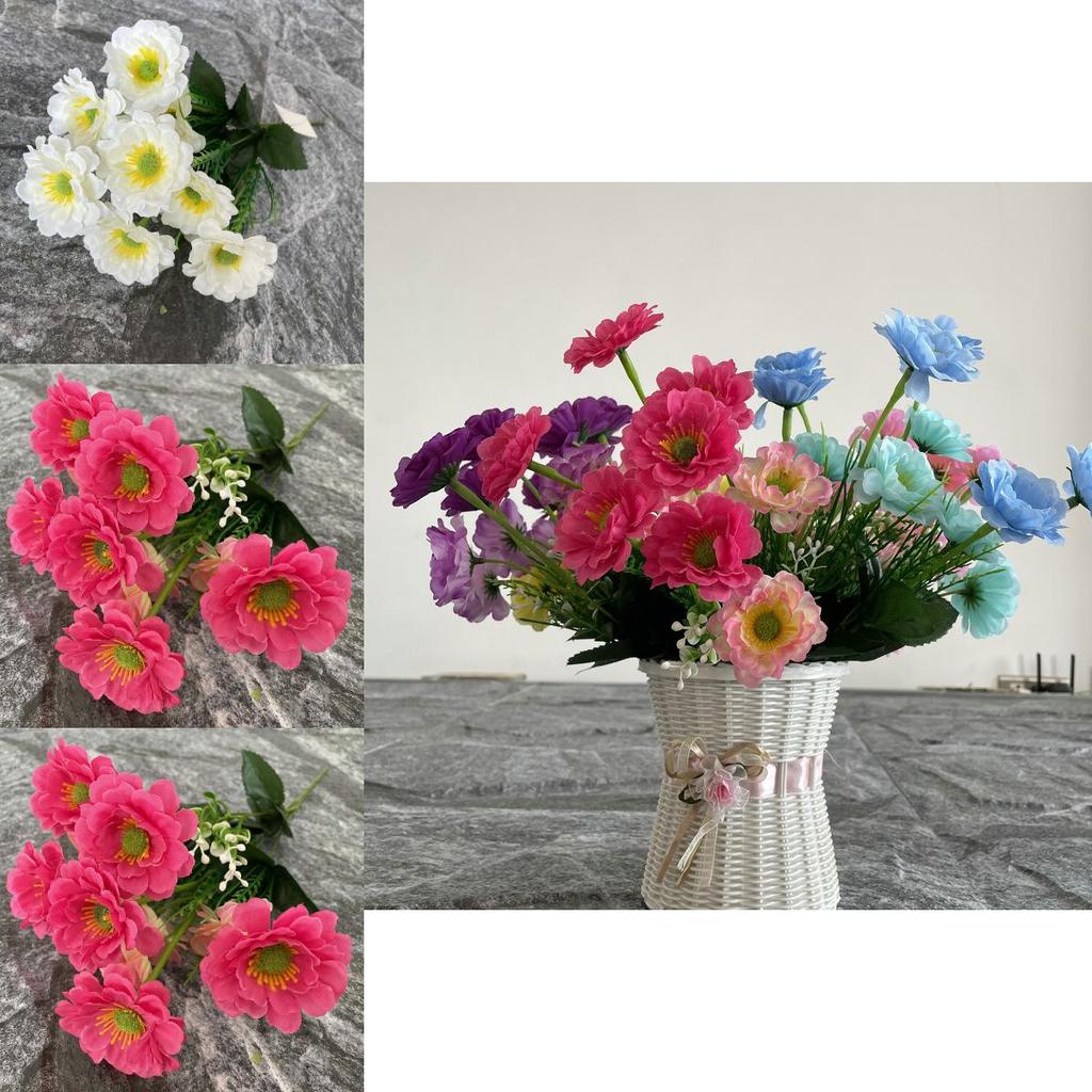 Elegant Silk Daisy Artificial Flower For Living Room Table Centerpiece Styling