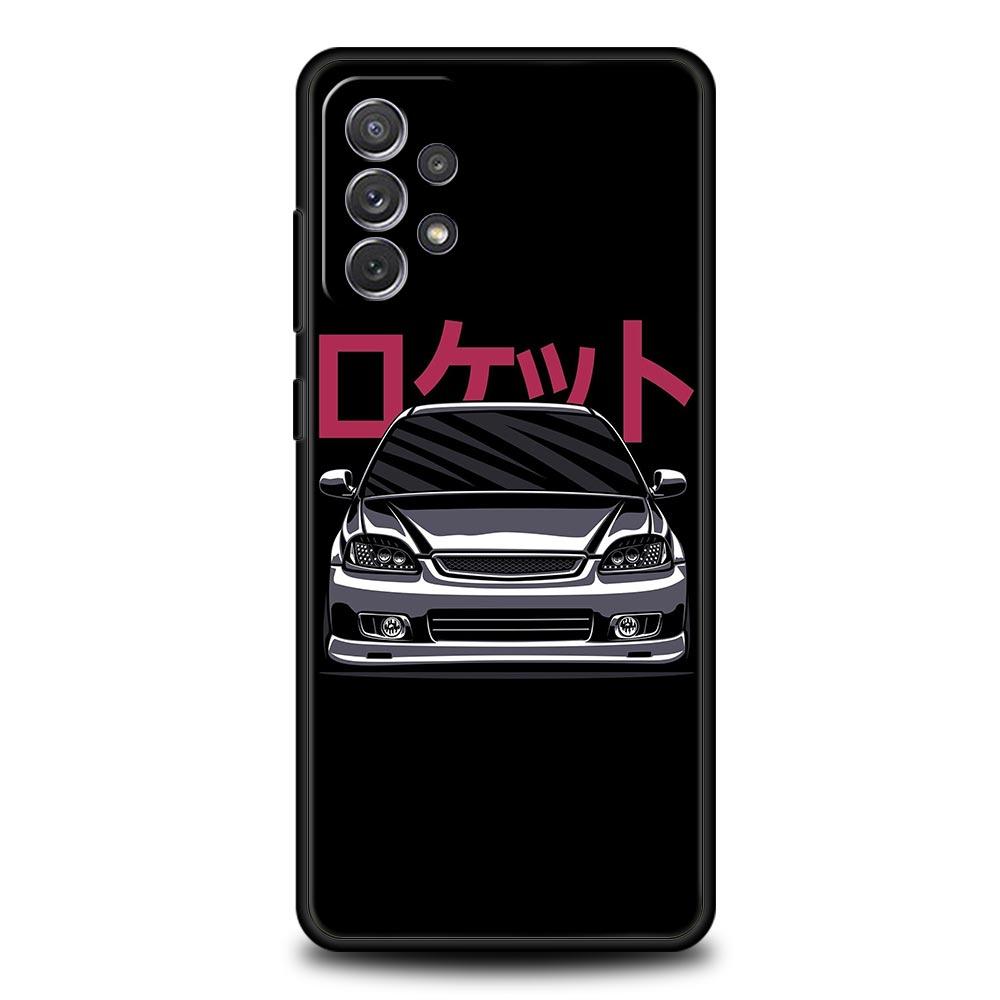 JDM Type R Civic Sport Car Case for Samsung A51 A71 A21S A12 A11 A15 A25 A31 A41 A32 A23 A33 A53 A73 A03S A05S A13 5G A72 Cover