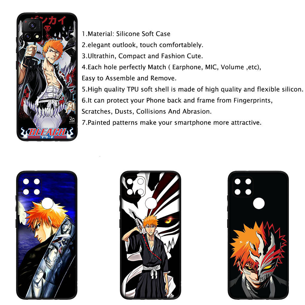 Hülle für iPhone 17 16 15 Xiaomi Poco Redmi Note 14 13 12 11 Pro Max X 9 16e Samsung Galaxy S25 S24 S23 OPPO Huawei Bleach Kurosaki Ichigo Handyhülle