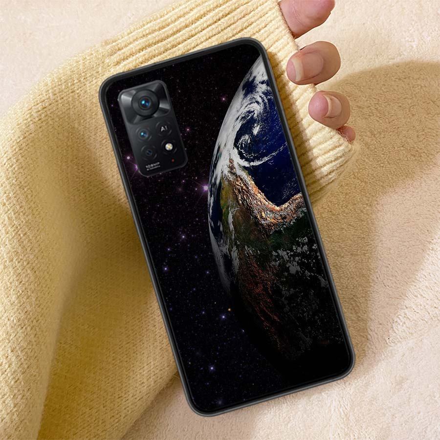 Erde, Sterne, Weltraum Handyhülle Für Redmi Note 13 14 15 Pro Plus 12 13C 12C 15C 9 10 10C 9T 9C 9A TPU Weiche Hülle Klare Handyhüllen