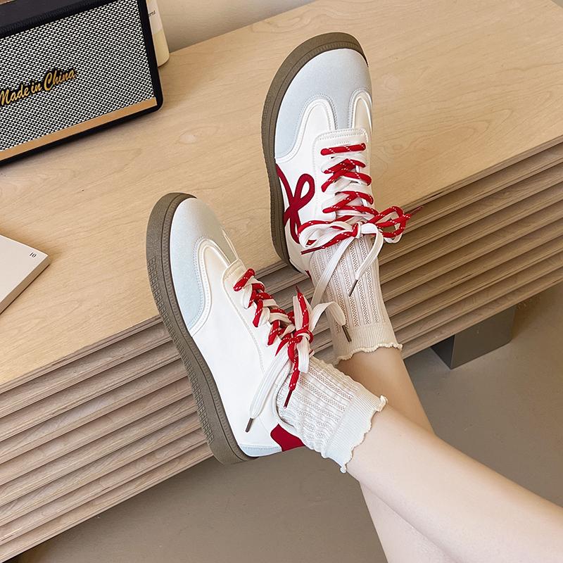 Damskor Sommar Tjock Sula Brun Vår Höst Andningsbar Plattform Tennis Kvinna Trend Rund Tå Kvinnlig Casual Sneaker