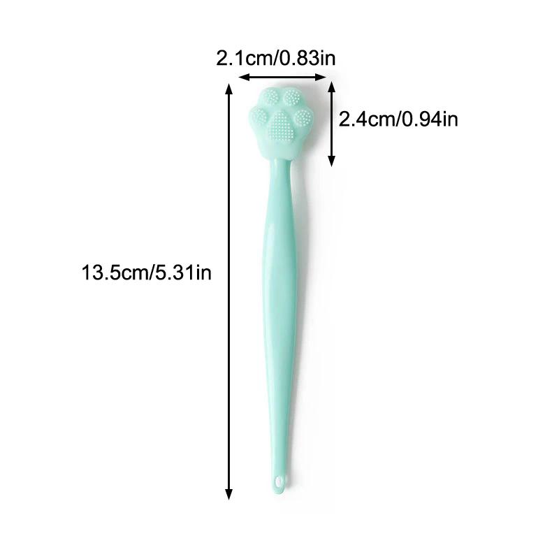 Cat Paw Double-sided Wash Face Silicone Brush Exfoliating Nose Clean Blackhead Removal Brushes Tools With Replacement Head