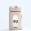 Glass Water Cup with Handle Tea-water Separation Plastic Shell Water Cup