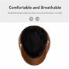 Solid Color Newsboy Cap PU Leather Beret Hat Vintage Baker Boy Cap  Outdoor Wear
